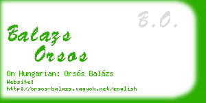 balazs orsos business card