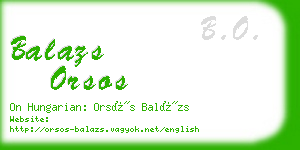 balazs orsos business card